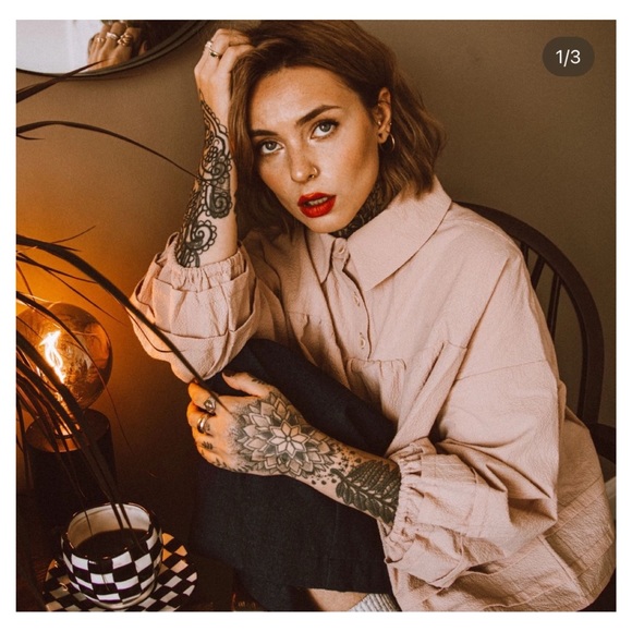 The Make Shed Orchard Top in Rose Collared Blouse Sustainable Brand - Picture 8 of 10